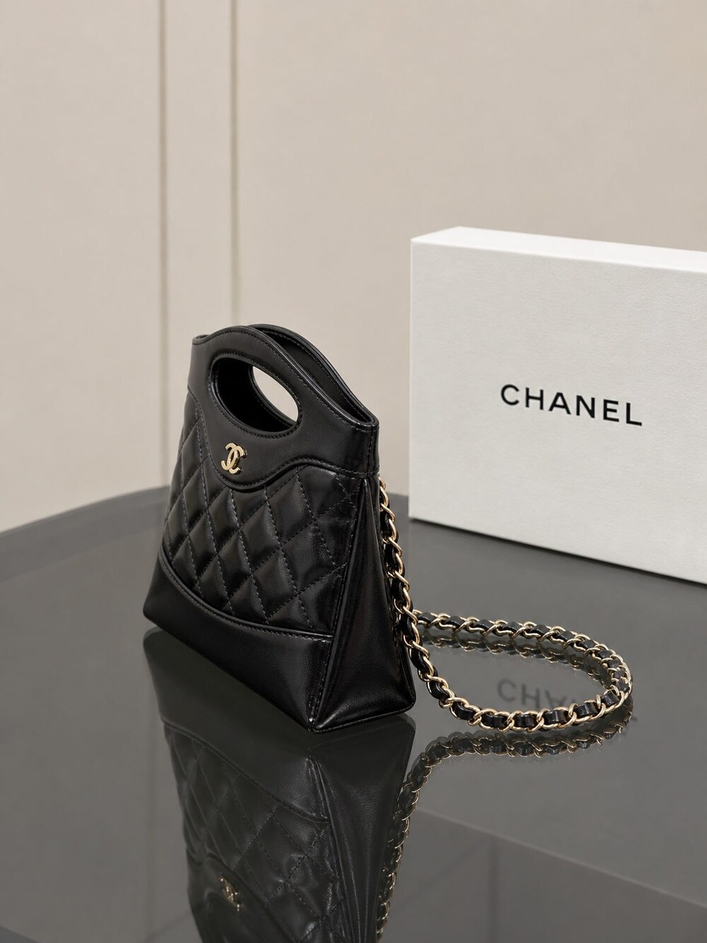 Chanel Nano Black Quilted Calfskin Tote Bag - Picture 4 of 7